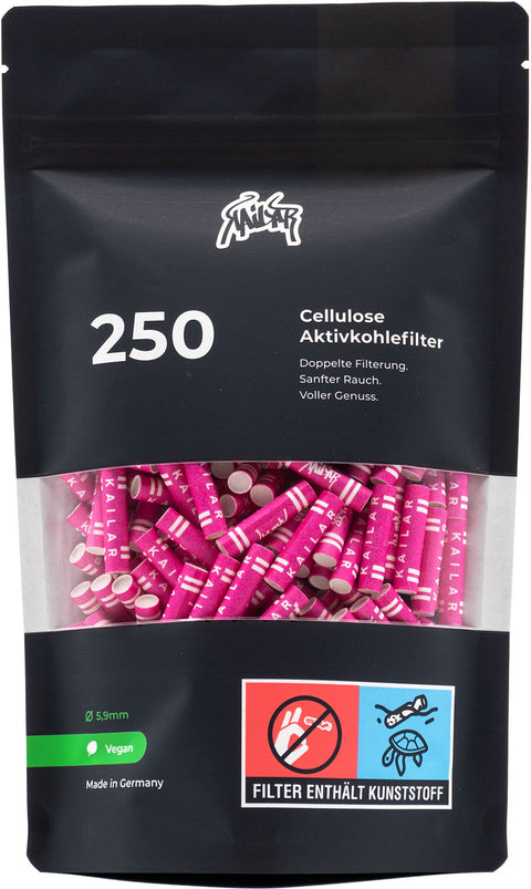 Kailar Aktivkohlefilter 5,9mm Slim Cellulose Pink alle Stückzahlen-250