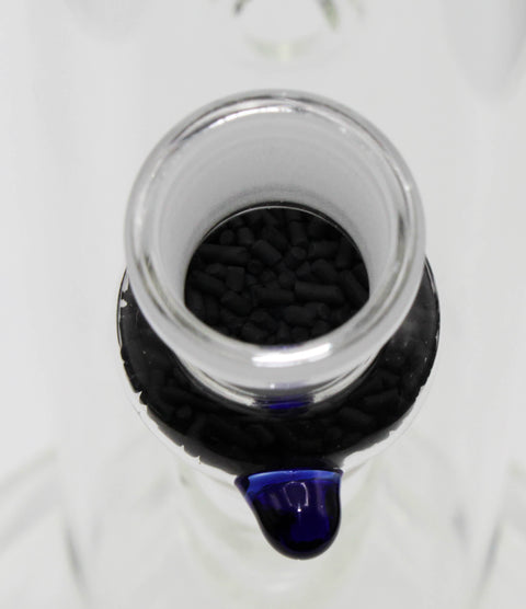 Glas Aktivkohleadapter 18,8 mm Blau mit Siebnut-Oben