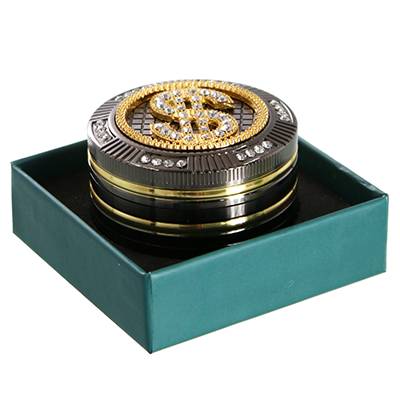 Grinder Bling Bling Dollar 4 Teilig 50mm mit Schaber-Karton-Offen