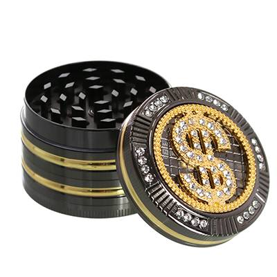 Grinder Bling Bling Dollar 4 Teilig 50mm mit Schaber