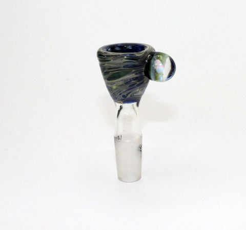 Monkey Glass Pfeifen Kräuterkopf Blue Snake Marble 14,5 mm Schliff