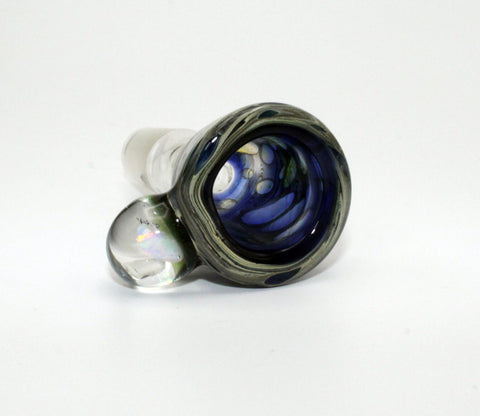 Monkey Glass Pfeifen Kräuterkopf Blue Snake Marble 14,5 mm Schliff