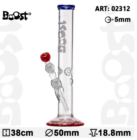Boost Cane Glas Bong 38 cm Höhe mit Schliff NS19
