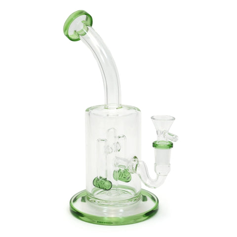 Glas Bong Bubbler mit Doppel-Hammer Perkolator-Hell