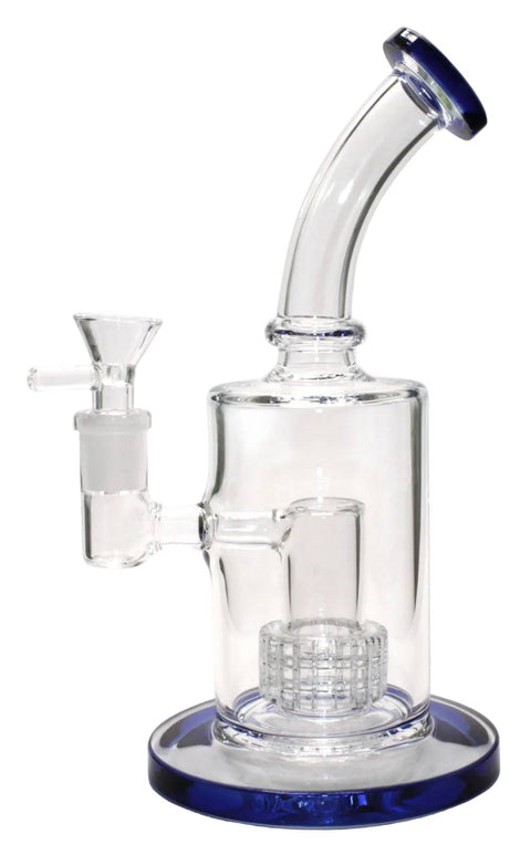 Glas Bubbler Bong mit Matrix Perkolator-Blau-Seitlich
