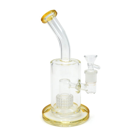 Glas Bubbler Bong mit Matrix Perkolator-Gelb