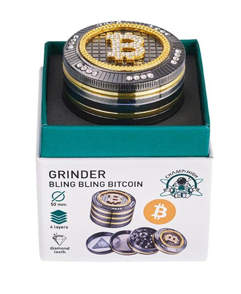 Bling Bling Bitcoin Grinder 50mm Aluminium 4-teilig