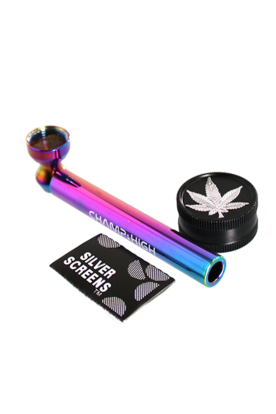 Metall Pur Pfeife Rainbow 95mm-Komplett