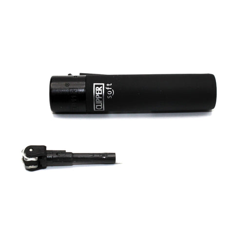 Clipper Feuerzeug SOFT TOUCH Black Cap-Seite