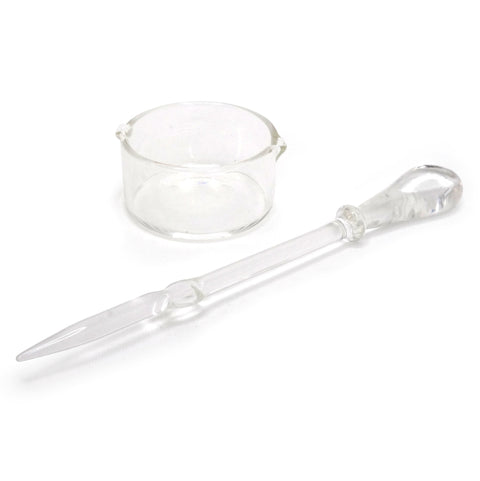 Glas Dabbing Kit mit Dabbing Stab und Glasschale