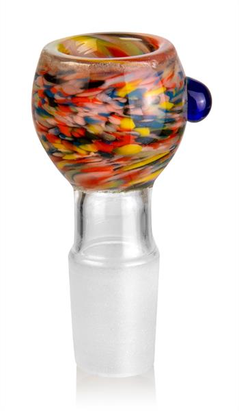 Glasköpfchen Design Schliff NS19 Rund großer Durchlass-Bunt