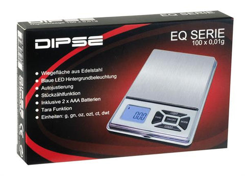 Dipse EQ Softtouch 100g Digitalwaage Schwarz 0,01g Teilung-Verpackung