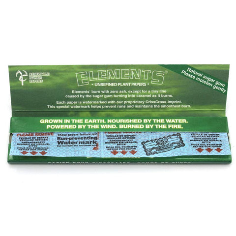 Elements Papers Green King Size Slim Natural-Offen