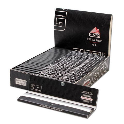 Gizeh Blättchen Schwarz King Size Slim Extra Fein
