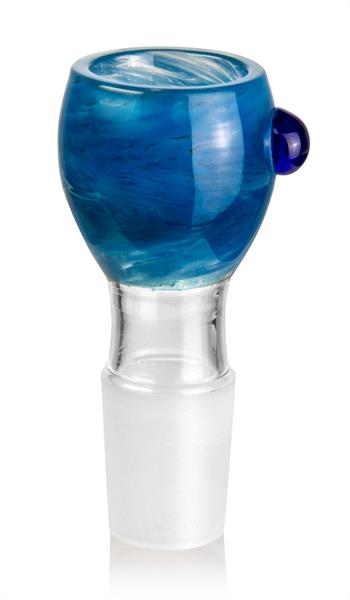 Glasköpfchen Design Schliff NS19 Rund großer Durchlass-Blau