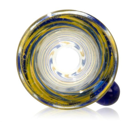 Trichter Glaskopf Batik Gelb Blau NS19-Liegend