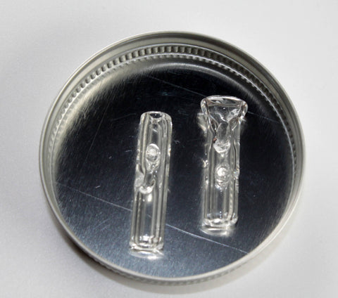 Smokerama Glastips 2er Set Eindrehfilter 7mm Klar mit 2 Kerben handgearbeitet-Deckel-Offen