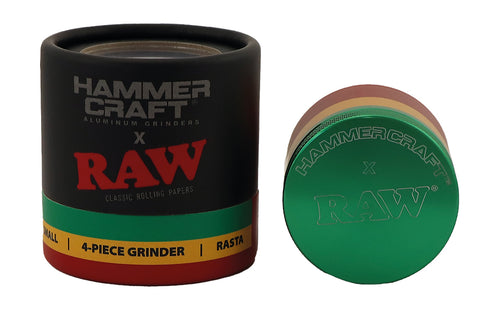 Hammercraft x RAW Grinder Rasta 49 mm Aluminium 4-teilig-Seitlich