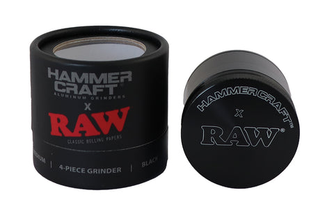 Hammercraft x RAW Grinder Black 55mm Aluminium 4-teilig-Seitlich