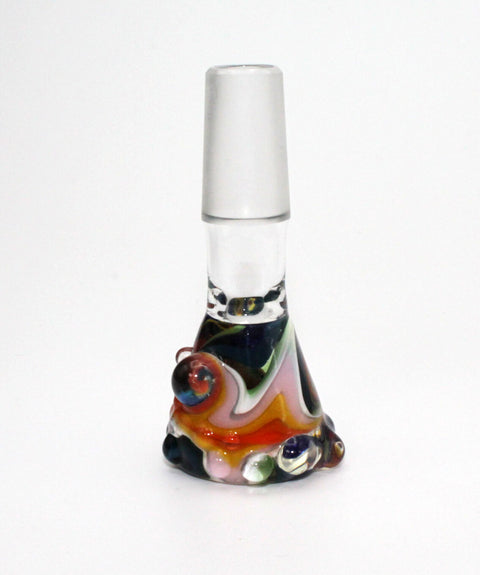 Monkey Glass Bling Fat Snake 18,8mm Glaskopf  mit Rollstopper Marble-Umgedreht