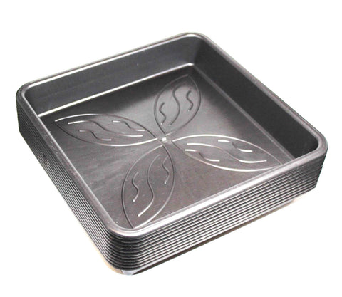 Pflanztopf Untersetzer Quadratisch 25cm Schwarz-Stapel