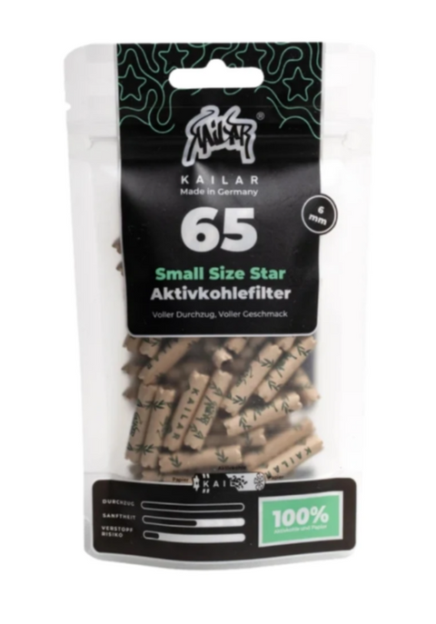 Kailar Small Size Star 6mm Aktivkohlefilter 65er Pack