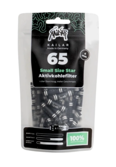 Kailar Small Size Star 6mm Aktivkohlefilter 65er Pack