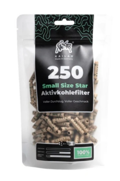 Kailar Small Size Star 6mm Aktivkohlefilter 250 Stück