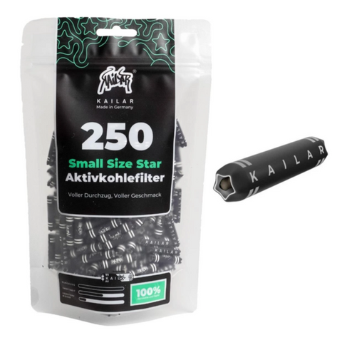 Kailar Small Size Star 6mm Aktivkohlefilter 250 Stück