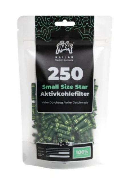 Kailar Small Size Star 6mm Aktivkohlefilter 250 Stück