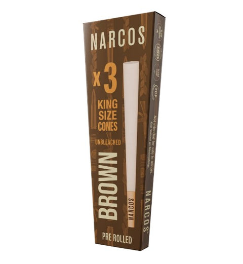 Narcos Cones 3 Pre-Rolled King Size Papers Brown