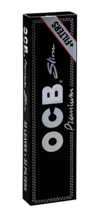 OCB Blättchen Schwarz Premium Long Slim plus Filtertips-Gerade