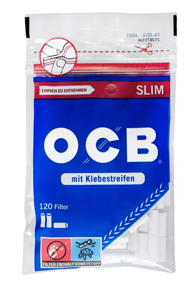 OCB Drehfilter Slim 6mm mit Klebestreifen 120er Pack