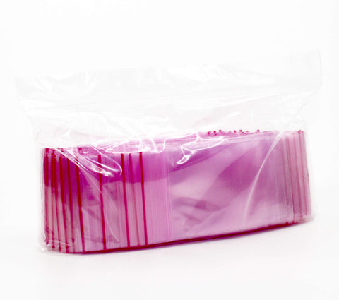 Zip-Tütchen 40x60mm Pink 100 Stück im Beutel 60µm-Pack