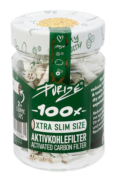 Purize Aktivkohlefilter 6mm Xtra Slim 100er Glas verschiedene Farben-Weiß