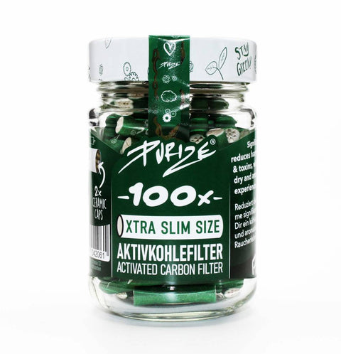 Purize Aktivkohlefilter 6mm Xtra Slim 100er Glas verschiedene Farben-Grün