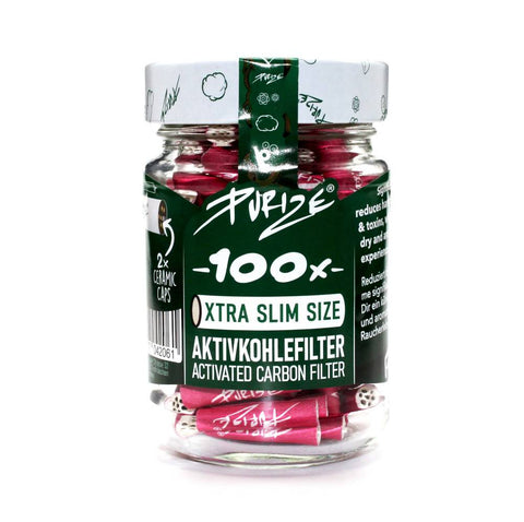 Purize Aktivkohlefilter 6mm Xtra Slim 100er Glas verschiedene Farben-Pink