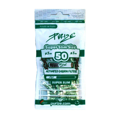 Purize Aktivkohlefilter 5mm Super Slim Size 50er Pack