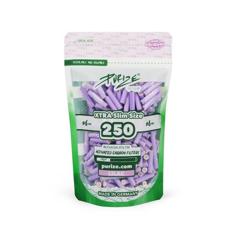 Purize Aktivkohlefilter 5,9mm Xtra Slim 250 Stück verschiedene Farben-Lila