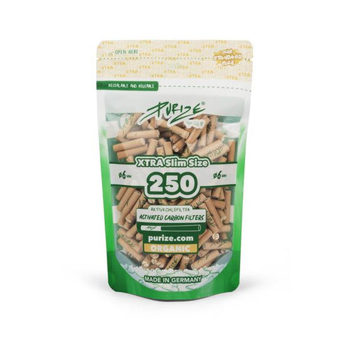 Purize Aktivkohlefilter 5,9mm Xtra Slim 250 Stück verschiedene Farben-Organic