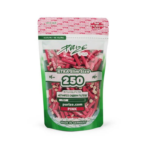 Purize Aktivkohlefilter 5,9mm Xtra Slim 250 Stück verschiedene Farben-Pink
