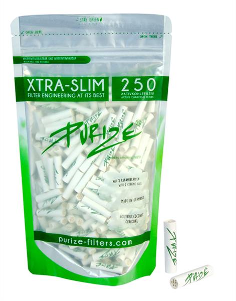 Purize Aktivkohlefilter 5,9mm Xtra Slim 250 Stück verschiedene Farben-Weiß