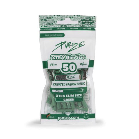 Purize Aktivkohlefilter 50 Xtra-Slim 6mm alle Farben-Grün