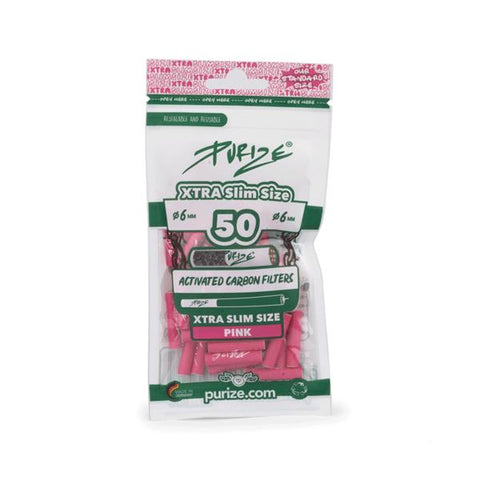 Purize Aktivkohlefilter 50 Xtra-Slim 6mm alle Farben-Pink