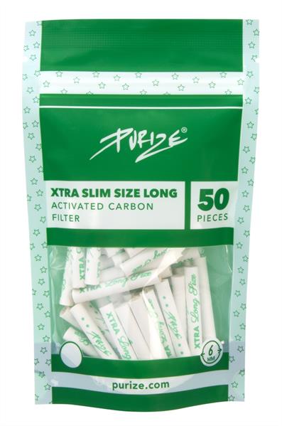 Purize Aktivkohlefilter 6mm XTRA Long Size 50er Pack-Weiß