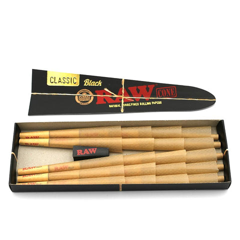 RAW Black Pre-Rolled Paper Cones 1 1/4 Size 20er Pack-Einzeln