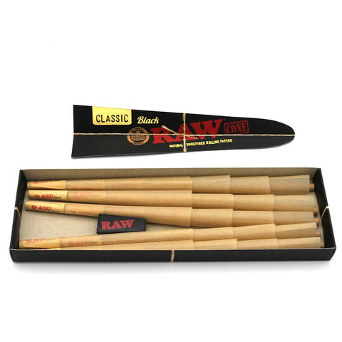 RAW Black Pre-Rolled Paper Cones King Size 20er Pack-Seitlich