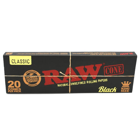 RAW Black Pre-Rolled Paper Cones King Size 20er Pack-Geschlossen