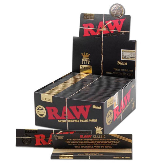 RAW Black Blättchen King Size Slim Extra Fein 32 Blatt