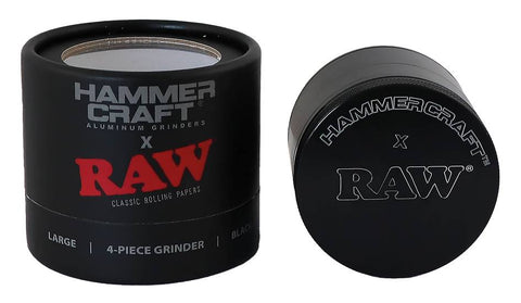 Hammercraft x RAW Grinder Black 60mm Aluminium 4-teilig-Seitlich